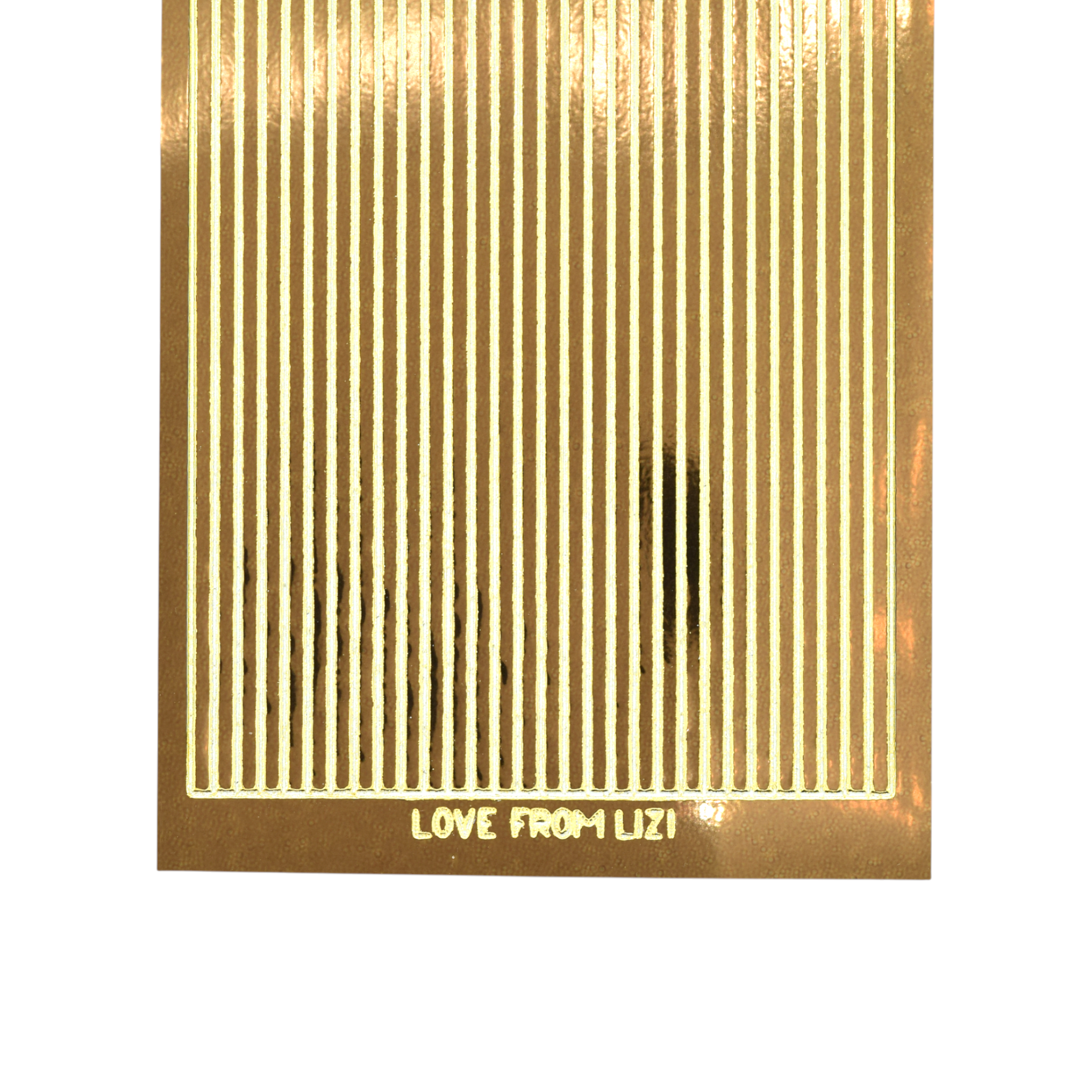 Straight Brown Mirror with Gold Finish Peel-Off Stickers